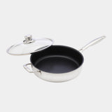 Nonstick Clad Saute Pan with Glass Lid - Induction
