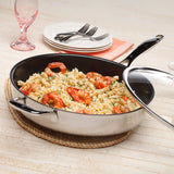Nonstick Clad 3.1 qt Saute Pan with Glass Lid - Induction | Made in Switzerland