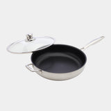 Nonstick Clad Saute Pan with Glass Lid - Induction