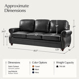 Iliana Genuine Leather Sofa with Elegant Rolled Arms