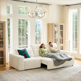 Moussea Modern Chenille Power Reclining Sofa with Sofa Bed Functionality