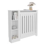 Radiator Cover Cabinet Joseph with Slatted Frame and 3 Shelves, Decorative Heater Cover, Modern Furniture Accent for Living Rooms, Hallways, and Bedrooms, Space-Saving Storage Solution