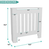 Radiator Cover Linn with Cabinet and Slatted Panel, Modern Home Furniture for Heating Units, Ventilated Decorative Enclosure with Extra Shelf Space, Ideal for Small to Medium Rooms