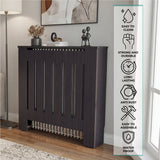 Radiator Cover Linn with Cabinet and Slatted Panel, Modern Home Furniture for Heating Units, Ventilated Decorative Enclosure with Extra Shelf Space, Ideal for Small to Medium Rooms