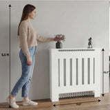 Radiator Cover Linn with Cabinet and Slatted Panel, Modern Home Furniture for Heating Units, Ventilated Decorative Enclosure with Extra Shelf Space, Ideal for Small to Medium Rooms