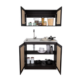 TUHOME Zurich Cabinet Set with Double Door Cabinet, Two Interior Shelves, Spacious Storage and Superior Top Surface for Organized Kitchen Spaces, Freestanding Solution for Home Efficiency and Daily Convenience