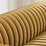 Dominic Gold Channel Tufted Velvet Sofa