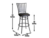 Stellan 30" Bar Stool, Swivel