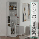 Tuhome Syrah Corner Bar Cabinet with Two External Shelves, Stemware Rack, Eight Cubbies, Modern Design for Living Room or Home Bar