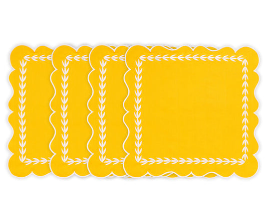 Yellow Scalloped Napkins