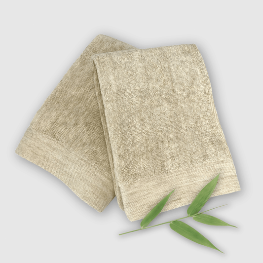 Melange Bamboo Hand Towel 2pc Set – Sand