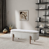 Sarna Ivory Boucle Bench