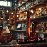 Saxophone Whiskey & Wine Decanter - 34 OZ Decanter Set with Two 10 Oz