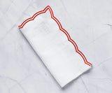 Red Scallop Napkins