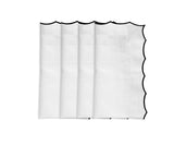 White scalloped napkins for weddings