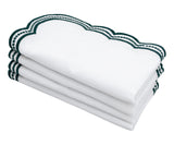 Green Scalloped Embroidered Napkins