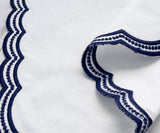 Navy blue Scalloped Embroidered Napkins