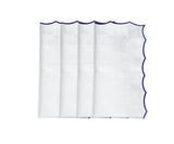 White scalloped napkins for weddings