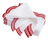 Red Scalloped Embroidered Napkins