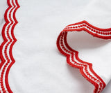 Red Scalloped Embroidered Napkins