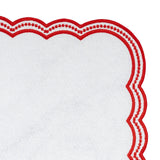 Red Scalloped Embroidered Napkins
