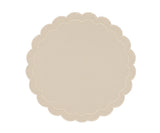 Scalloped Placemats Round - Beige