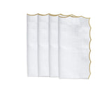 White scalloped napkins for weddings