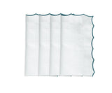 White scalloped napkins for weddings