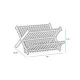 Bamboo Dish Drying Rack - 2-Tier Foldable Dish Rack for Kitchen Counter