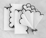 Black Scalloped Edge Napkins - LongWave