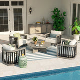 Sereno 4-Person Outdoor Lounge Chair Set With Round Coffee Table