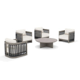 Sereno 4-Person Outdoor Lounge Chair Set With Round Coffee Table