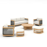 Sereno 6-Piece Patio Swivel Conversation Set with Ottomans