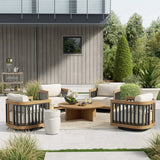 Sereno 4 Swivel Lounge Chair and Round Coffee Table
