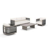 Sereno Patio Furniture Sofa Set with Swivel Chairs