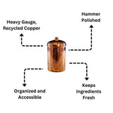 Copper Kitchen Canisters - Large Set, 2 Pieces