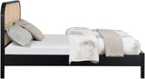 Siena Mid-Century Modern Bed with Elegant Cane Headboard and Durable Ash Wood for Timeless Style