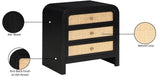 Siena Night Stand - Elegant Mid-Century Design with Cane Drawers and Durable Ash Wood Construction