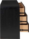 Siena Night Stand - Elegant Mid-Century Design with Cane Drawers and Durable Ash Wood Construction