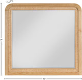 Siena Mirror - Elegant Mid-Century Design with Durable Ash Wood Frame and Striking Cane Detail