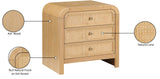 Siena Night Stand - Elegant Mid-Century Design with Cane Drawers and Durable Ash Wood Construction