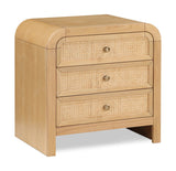 Siena Night Stand - Elegant Mid-Century Design with Cane Drawers and Durable Ash Wood Construction