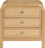 Siena Night Stand - Elegant Mid-Century Design with Cane Drawers and Durable Ash Wood Construction