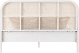 Siena Mid-Century Modern Bed with Elegant Cane Headboard and Durable Ash Wood for Timeless Style