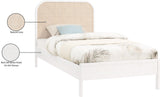 Siena Mid-Century Modern Bed with Elegant Cane Headboard and Durable Ash Wood for Timeless Style