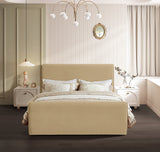 Sloan Velvet Bed: Luxurious Contemporary Design with Curved Headboard for Stunning Bedroom Makeover