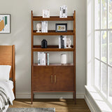 Andre 76"H x 36"W Solid Wood Ladder Bookcase