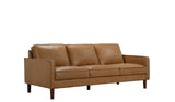 Soria Saddle Brown Top-Grain Leather Sofa
