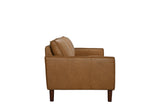 Soria Saddle Brown Top-Grain Leather Loveseat