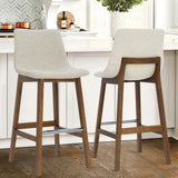 South 28.5" Modern Upholstered Bar Stool (Set of 2)